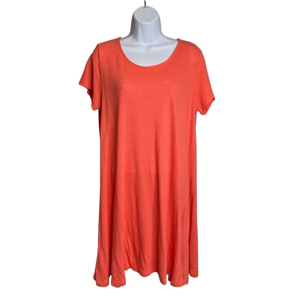 Old Navy Women's Orange Linen Blend T Shirt Dress Size L Lagenlook Preppy Flowy